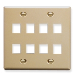 Face Plate Flat 2-Gang 8-Port Ivory