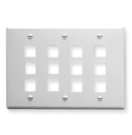 Face Plate Flat 3-Gang 12-Port White