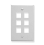 Face Plate Oversized 6-Port White