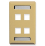 Face Plate ID 1-Gang 4-Port Ivory