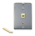 Wall Plate Telephone IDC Stainless Steel 6P6C