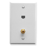 Wall Plate Voice 6P6C & F-Type White