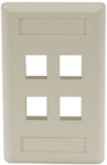 Face Plate Rear-Loading 4 Port Single Gang Electric Ivory