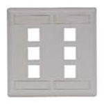 Single-Gang Keystone Wallplate 6-Port Light Almond/Office White