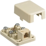 NetSelect Telephone Surface Mount Jack 6 Position 4 Conductor Screw Terminations Ivory