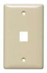 Multimedia Wall Plate Standard Size Rear-Loading 1 Gang 1 Port Light Almond