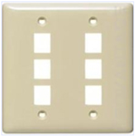 Multimedia Wall Plate Standard Size Rear-Loading 2 Gang 6 Port White