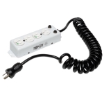 For Patient-Care Vicinity - UL 1363A Medical-Grade Power Strip; 4 Hospital-Grade Outlets 3 Ft Extendable Coiled Cord