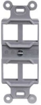 Outlet Frame Duplex 106 4 Port Gray