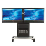 Dual Display AV Cart with 15.5in. D rack Supports Displays up to 70in. 8RU