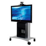 Single Display AV Cart with 15.5in. D Rack. Supports Display up to 70in. 8RU