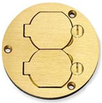 Round Floor Box Cover Duplex Flap Brass