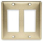 Decorator Cover Plate 2 Gang Brass