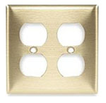 Duplex Cover Plate 2 Gang Brass