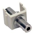 AV Connector Stereo Jack 3.5mm Feed-Thru Nickel Office White