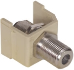 AV Connector F-Type Coupler Bulkhead F/F Ivory