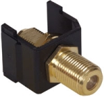 AV Connector F-Type Coupler Gold Bulkhead F/F Black