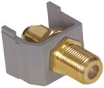 AV Connector F-Type Coupler Gold Bulkhead F/F Gray