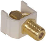 AV Connector F-Type Coupler Gold Bulkhead F/F Office White