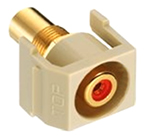 AV Connector RCA Gold Pass-Thru F/F Coupler Black/Red Insulator