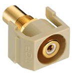 AV Connector RCA Gold Recessed Feed-Thru White/White Insulator