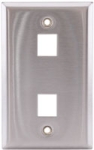 Face Plate  1 Gang  2 Port  Stainless Steel