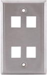 Face Plate 1 Gang 4 Port Stainless Steel