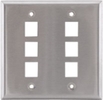 Face Plate 2 Gang 6 Port Stainless Steel