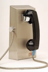 Strong & Compact Small Stainless Steel Surface Mount Wall Telephone that will Autodial a Preprogrammed Number when the Handset is Lifted Off-Hook