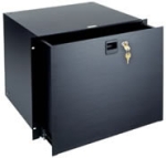 8 Space (14in. ) Rack Drawer with Keylock and File Kit Black Brushed and Anodized Finish