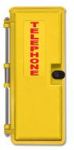 Yellow Heavy-Duty Outdoor Enclosure with Red in. Telephonein. Lettering includes Interior Adapter Panel for Mounting Viking Products