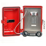 WPP-331-F in RED Housing with Magnetic Hook Switch with TELEPHONE on Door