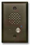 Oil Rubbed Bronze Entry Phone with Automatic Disconnect and Blue LED Flush Mounts in Single Gang Box or Surface Mount with an Optional VE-3x5